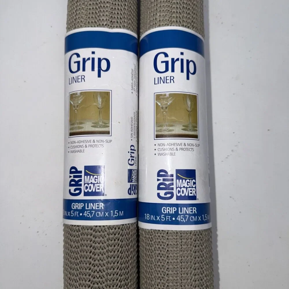 Lot of 3 Magic Grip Shelf Liner Non Adhesive Non Slip Protector 12
